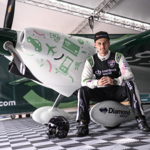 Pete McLeod of Canda poses for a photograph prior to the first stage of the Red Bull Air Race World Championship in Abu Dhabi, United Arab Emirates on February 2, 2019.
