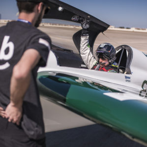 Pete McLeod of Canada prepares for his flight during qualifying day at the first round of the Red Bull Air Race World Championship at Abu Dhabi, United Arab Emirates on February 8, 2019.